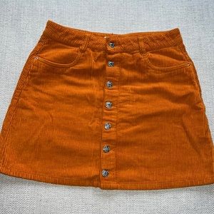 ZARA Orange corduroy skirt